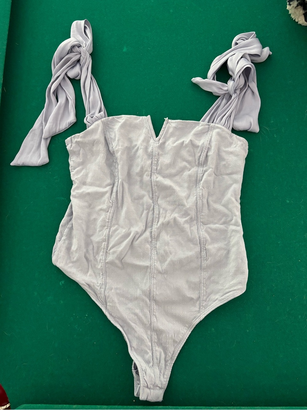 Free People Lilac Tie-Shoulder Bodysuit